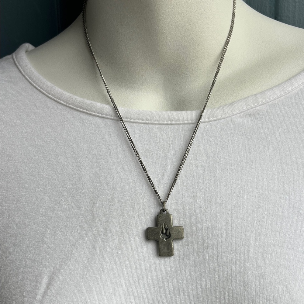 Bob Siemon Designs Pewter Cross Pendant Necklace